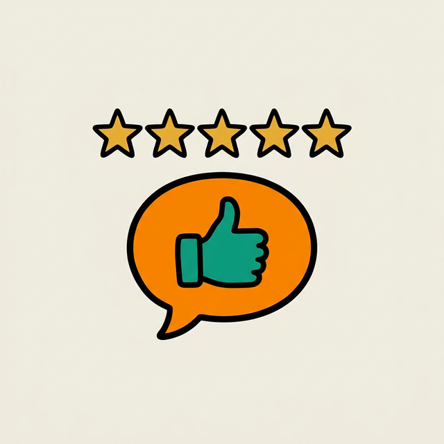 Review star and thumbs up logo