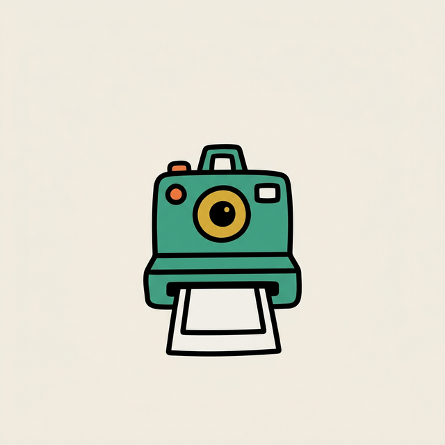 Polaroid camera and photo logo